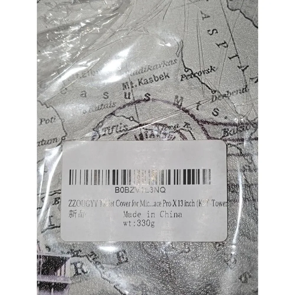 NEW ZZOUGY Tablet Cover‎ Surface Pro X 13in Map Eiffel Protective Chic